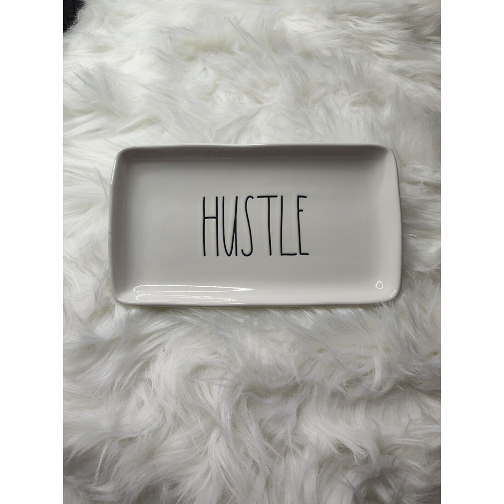 Rae Dunn HUSTLE‎ Trinket Tray Dish Plate By Magenta